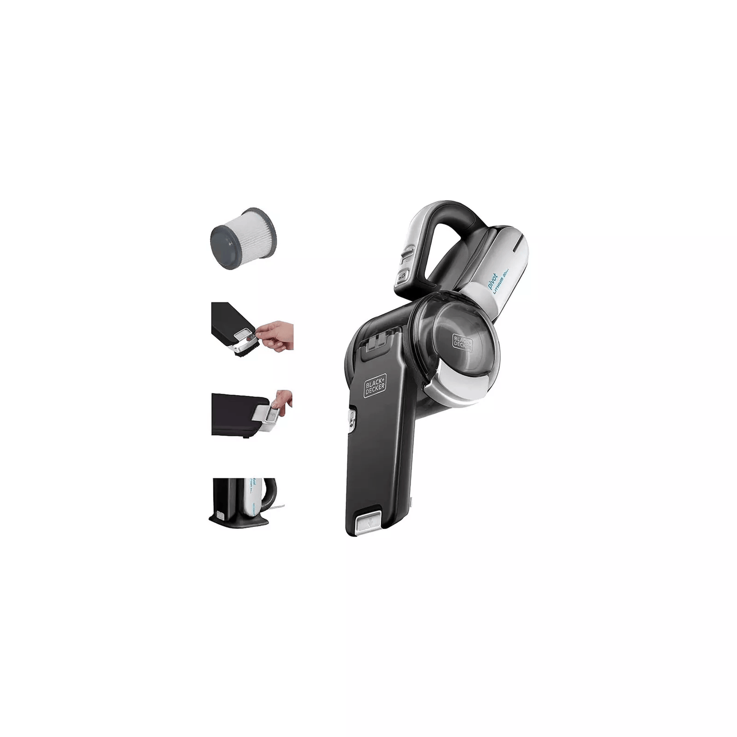 BLACK+DECKER PIVOT VAC Cordless Handheld Vacuum BDH2000PL - 20V Powerful Suction