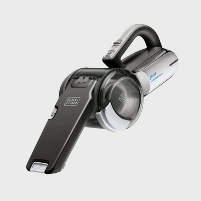 Black+Decker Pivot vacuum shown from a steep vertical angle against a light background.